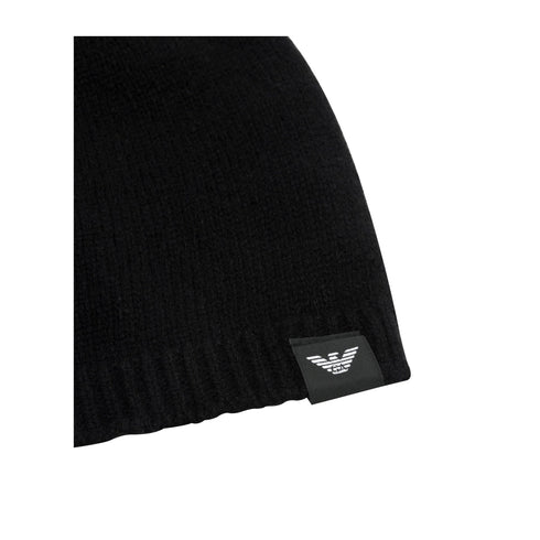 EMPORIO ARMANI Berretto Cappello Uomo in cashmere Nero - Francavilla Moda